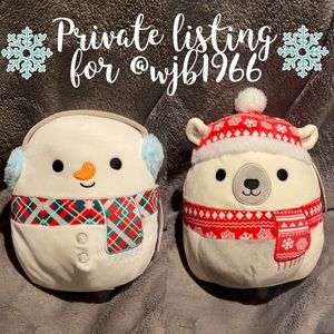 Snowman and Polar Bear Squishmallows for @wjb1966